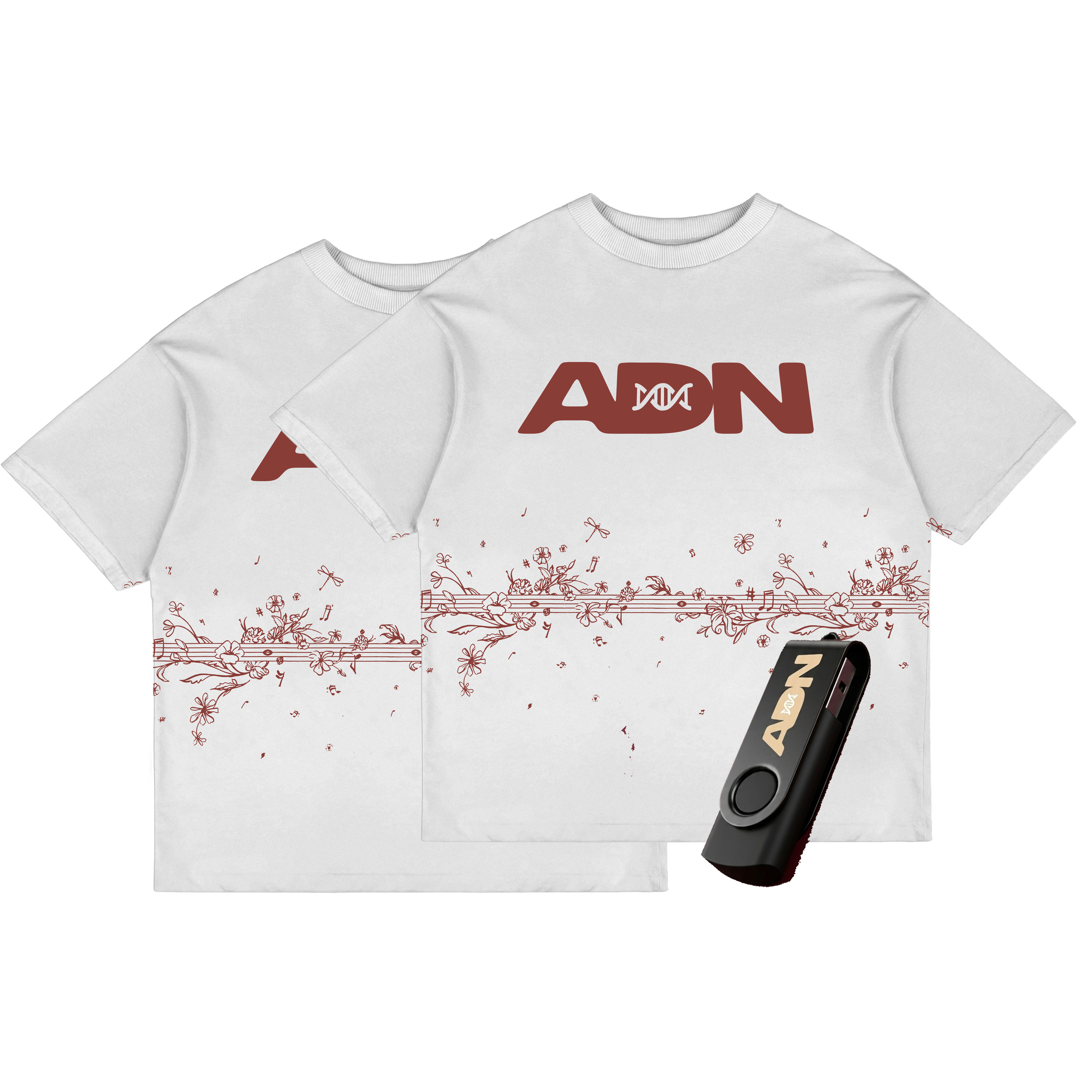 T-SHIRT COUPLE + CLE USB